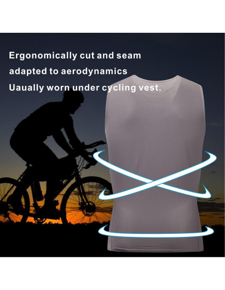Capa Base Sin Mangas bpbtti para Ciclismo y Correr - Gris