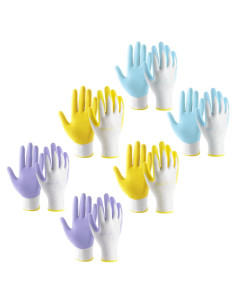 Guantes de Jardinería HLDD HANDLANDY 6 Pares Nitrilo Mujer