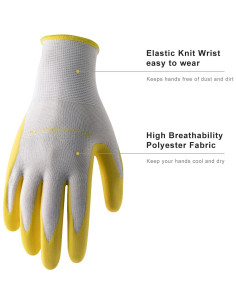 Guantes de Jardinería HLDD HANDLANDY 6 Pares Nitrilo Mujer 2