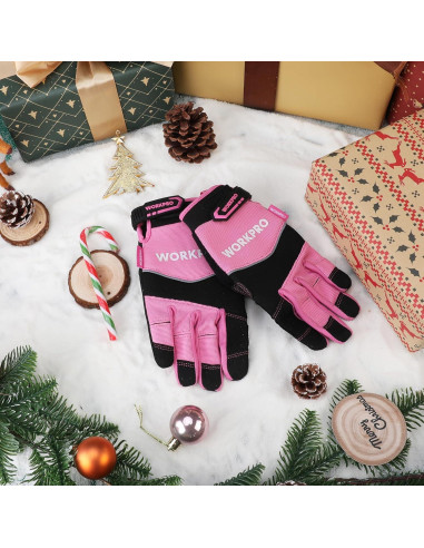 Guantes de Trabajo WORKPRO Táctiles Antideslizantes Rosa