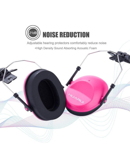 Auriculares de Protección Auditiva Marca X - Rosa - Ajustables