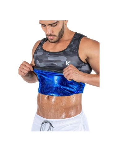 Chaleco de Compresión Kewlioo para Hombre - Sauna Gris Camo