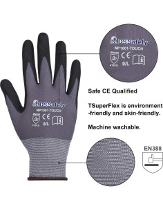 Guantes de Trabajo NP1001 Dalian Ajuste Cómodo Grip 3 Pares 2