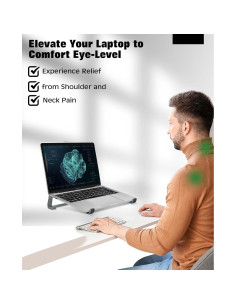 Soporte de Laptop Ergonómico Thibault Aluminio Ventilado 14-17" 2
