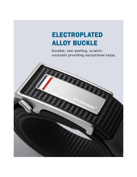 Cinturón de Golf FAIRWIN de Nylon Ajustable para Jeans Negro