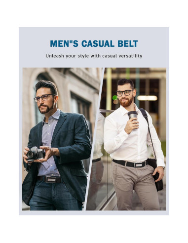 Cinturón de Golf FAIRWIN de Nylon Ajustable para Jeans Negro