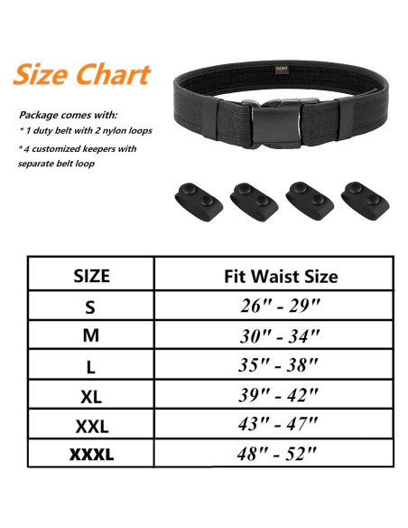 Cinturón de Deber TACNEX 5 cm Nylon 4 Sujetadores Seguridad