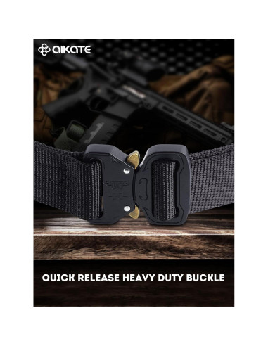 Cinturón Táctico AIKATE Nylon Resistente Negro S-XL