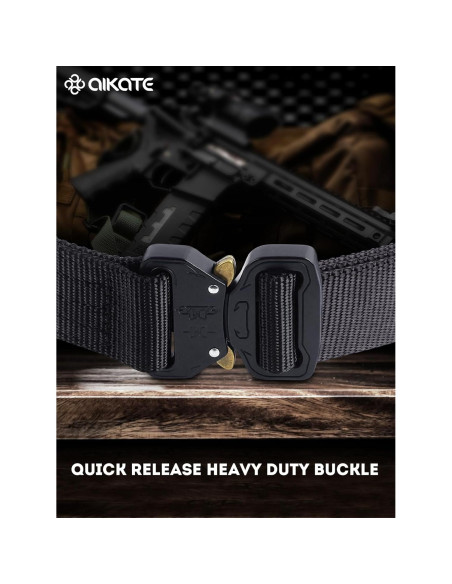 Cinturón Táctico AIKATE Nylon Resistente Negro S-XL