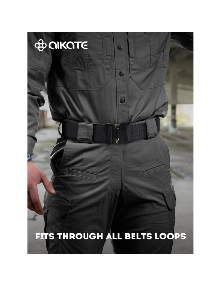 Cinturón Táctico AIKATE Nylon Resistente Negro S-XL