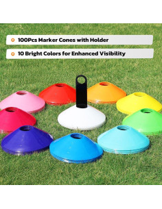 Conos de Fútbol GHB 50/100 Unidades Entrenamiento Agilidad 2