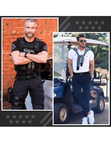 Cinturón Ratchet Hombre Bandera Americana Nylon Negro