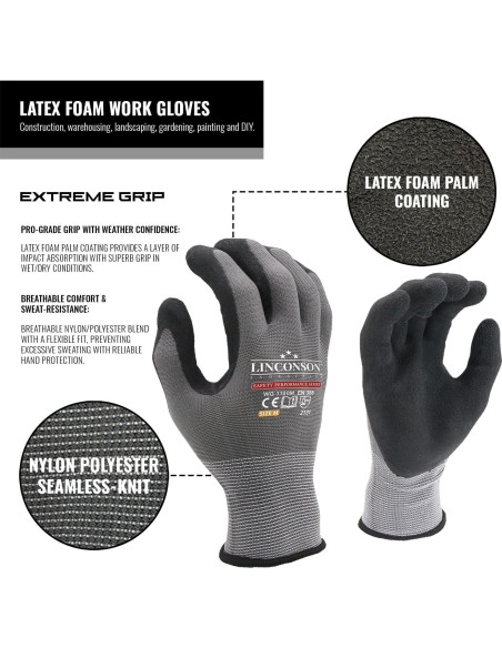 Guantes de Trabajo Linconson Wg110x 12 Piezas Seguridad
