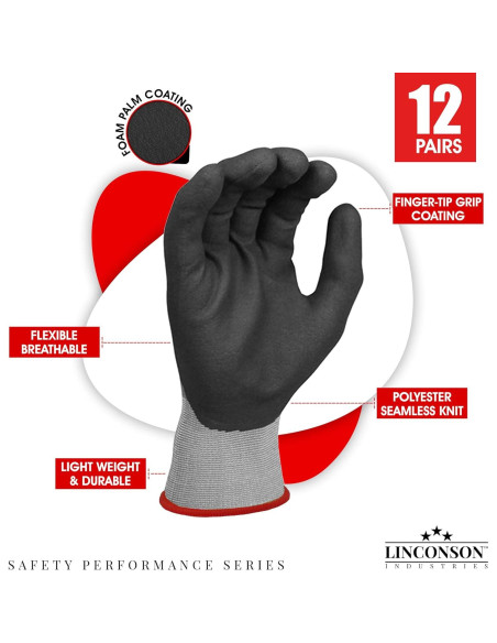 Guantes de Trabajo Linconson Wg110x 12 Piezas Seguridad