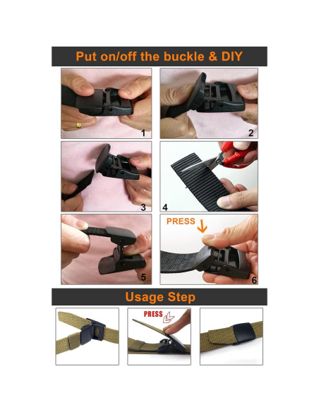 Cinturón de Nylon WYuZe Táctico Militar 2 Pk Ajustable