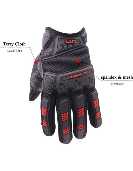 Guantes de Trabajo HANDLANDY Táctiles, Ajuste Flexible y Transpirable