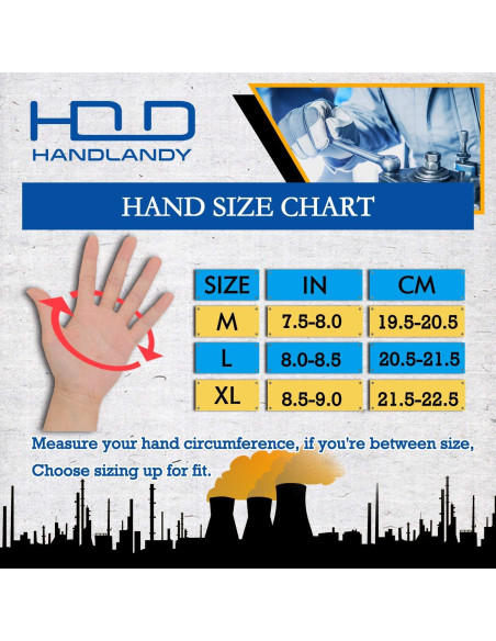 Guantes de Trabajo HANDLANDY Táctiles, Ajuste Flexible y Transpirable
