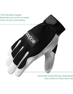 Guantes de Trabajo COOLJOB de Cuero con Agarre y Protección 2