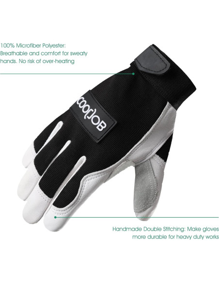 Guantes de Trabajo COOLJOB de Cuero con Agarre y Protección