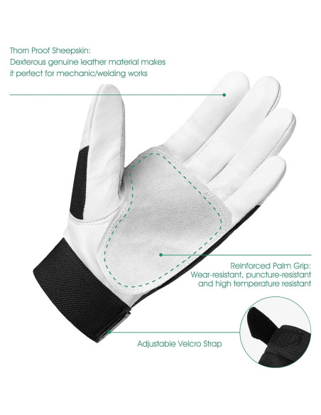 Guantes de Trabajo COOLJOB de Cuero con Agarre y Protección