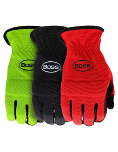 Guantes de Trabajo BOSS de Cuero Sintético 3-Pack XL