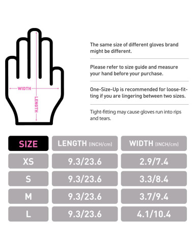 Guantes Desechables OKIAAS Vinilo Negro/Rosa 100 Pzas