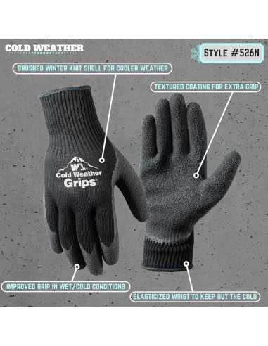 Guantes de Trabajo Wells Lamont 526MN Láttex Térmicos