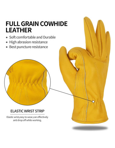 Guantes de Trabajo K-Koying de Cuero Reforzados Unisex