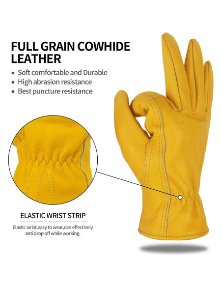 Guantes de Trabajo K-Koying de Cuero Reforzados Unisex