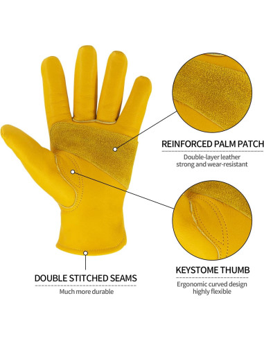 Guantes de Trabajo K-Koying de Cuero Reforzados Unisex