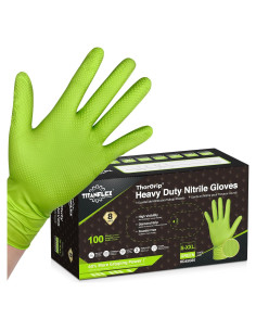 Guantes de Nitrilo TitanFlex HD45G12 Verde 8-mil Texturizados