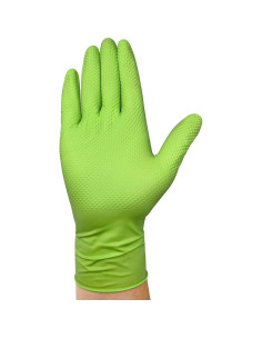 Guantes de Nitrilo TitanFlex HD45G12 Verde 8-mil Texturizados 2