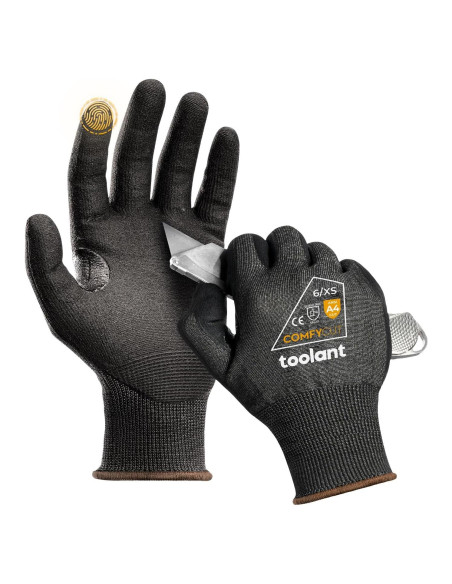 Guantes de Trabajo Toolant TA02018002 Anti-Corte A4 Gris