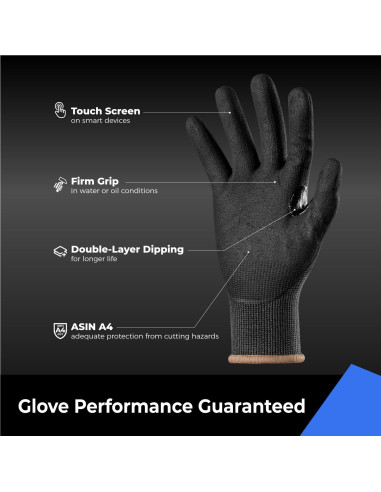 Guantes de Trabajo Toolant TA02018002 Anti-Corte A4 Gris