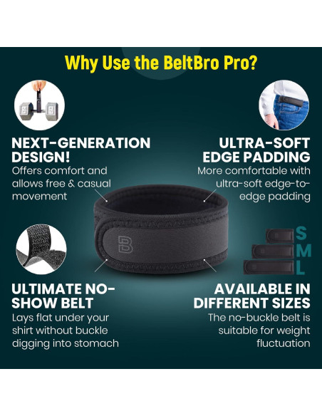 Cinturón BeltBro Pro Ajustable Invisible para Hombres y Mujeres
