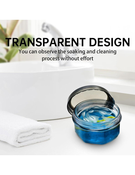 Estuche de Limpieza para Dentaduras EZEELAI Negro Transparente