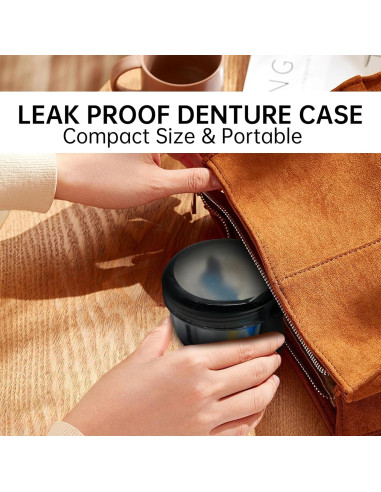 Estuche de Limpieza para Dentaduras EZEELAI Negro Transparente