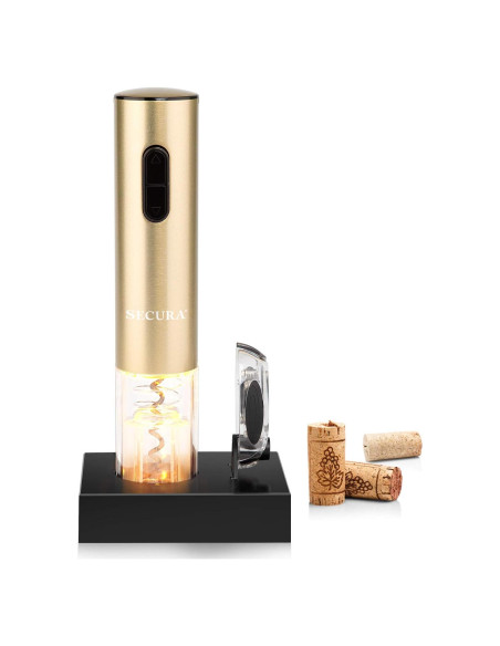 Abridor de Vino Eléctrico Secura KP1-36N2 Recargable Oro