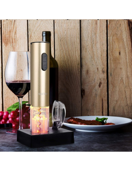 Abridor de Vino Eléctrico Secura KP1-36N2 Recargable Oro