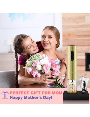 Abridor de Vino Eléctrico Secura KP1-36N2 Recargable Oro