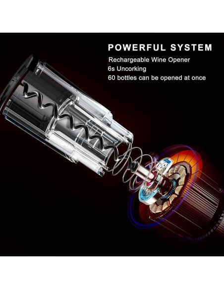 Sacacorchos Eléctrico FEBOTE 6 en 1 con Accesorios