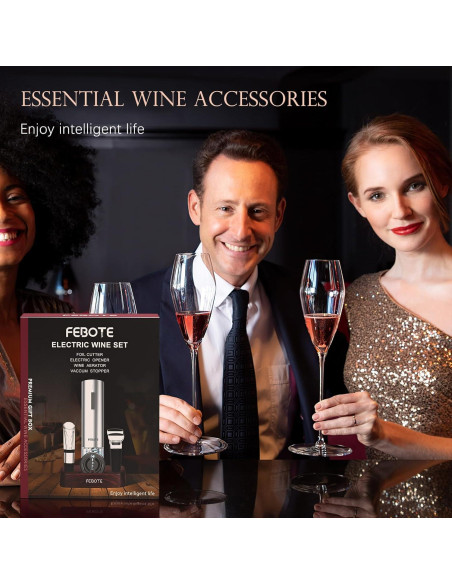 Sacacorchos Eléctrico FEBOTE 6 en 1 con Accesorios