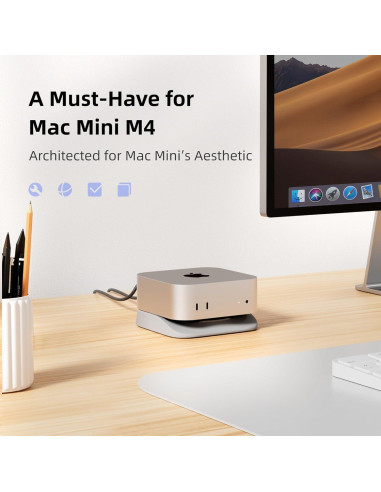 Soporte de Escritorio ELETIUO para Mac Mini M4/M4 Pro 2024