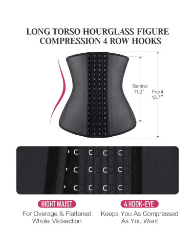 Faja Moldeadora YIANNA para Mujeres Negro 4 Ganchos