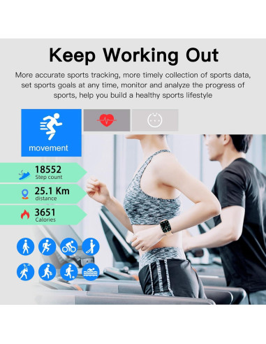 Reloj Inteligente Othalne P68 1.85" Bluetooth Salud IP68