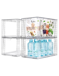 4 Cajones Apilables Transparentes Zero Zoo para Almacenamiento