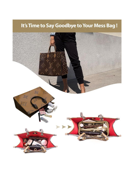 Organizador de bolso OMYSTYLE Mediano Beige 13 compartimentos