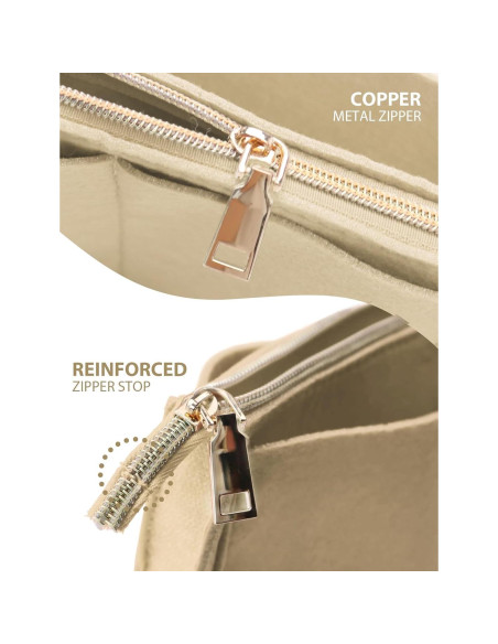 Organizador de bolso OMYSTYLE Mediano Beige 13 compartimentos