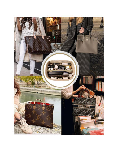 Organizador de bolso OMYSTYLE Mediano Beige 13 compartimentos