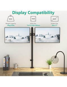 Soporte Doble para Monitor WALI Ajustable hasta 68,58 cm 2